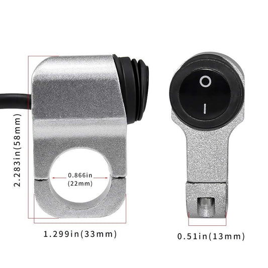 12V Waterproof ON OFF Switch 22mm Universal Motorcycle Handlebar Headlight
