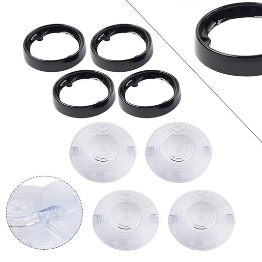 3 1/4 Flat Turn Signal Light Lens Cover Bezel Visor Ring for Harley 1986+