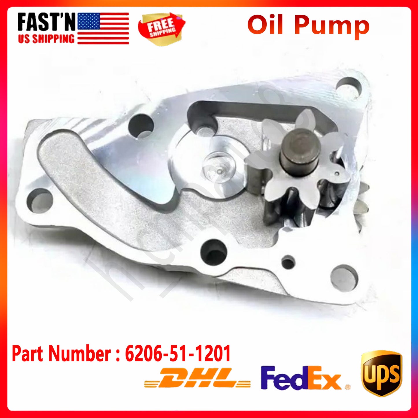 NEW Oil Pump 6206-51-1201 16mm For Komatsu 4D95 6D95L PC120-3 PC100-3 PC200-5
