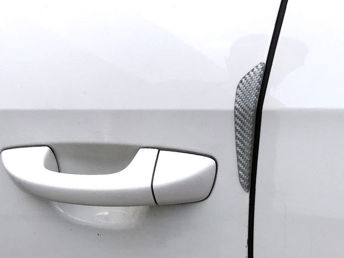 4pcs Anti-Scratch Silver Carbon Fiber Car Door Edge Protector Guards Trims Strip