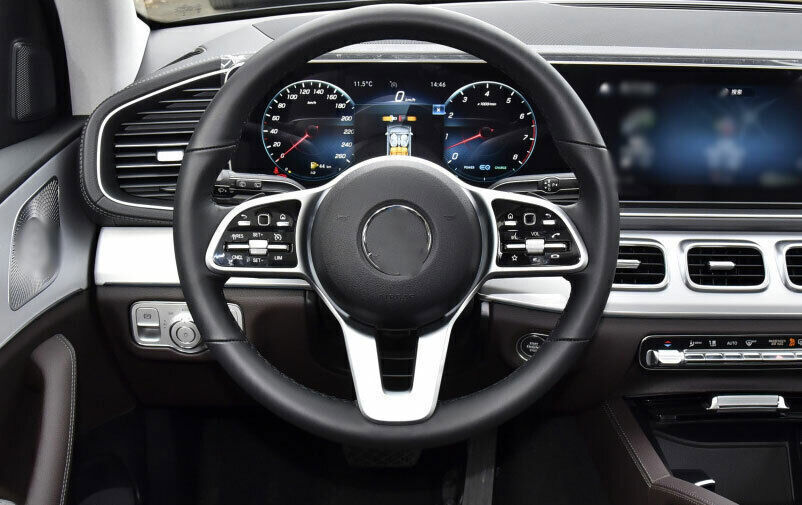 Fit for Benz GLE GLS 2020-2023 Wood Grain Steering Wheel Moulding Cover Trim 1P