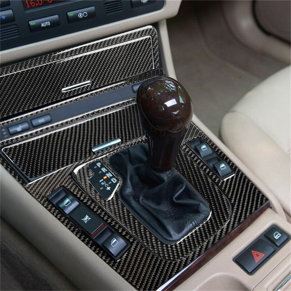 6Pcs Carbon Fiber Interior Gear Shift Frame Cover Trim for BMW 3Series E46 98-05