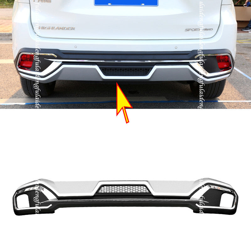Silver Rear Bumper Diffuser Lip Spoiler Guard Cover for Toyota Highlander 14-19