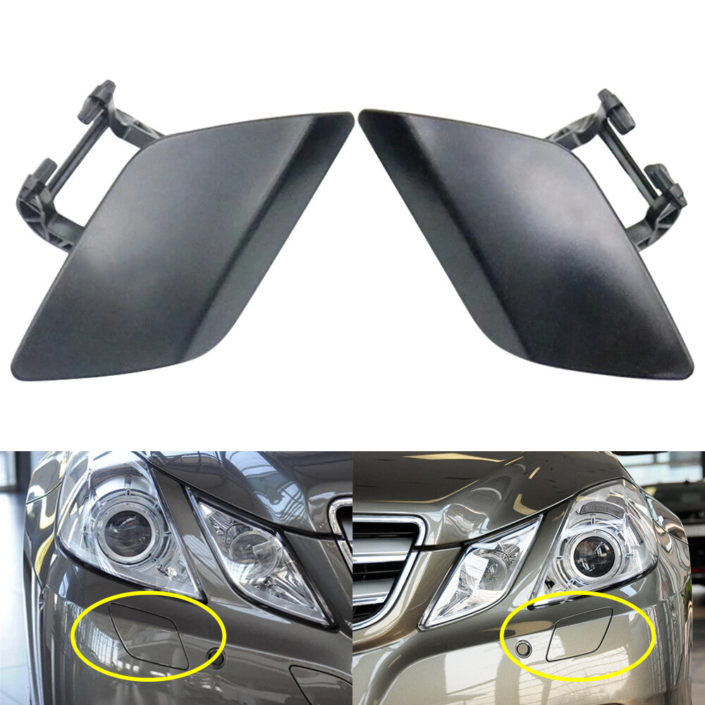 Fits 2009-12 for Mercedes for Benz E Class Left + Right Front Headlight Washer Cover Cap