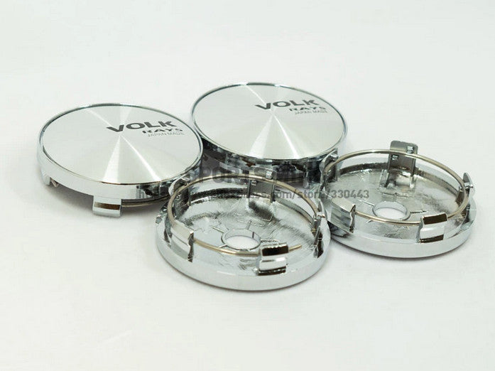4-piece set of 69mm working emotion edge caps, hubcaps, badges, logos, silver chrome-plated