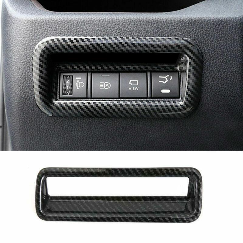 for Toyota RAV4 2019-24 Carbon Fiber Headlight Switch Button Cover Trim Frame 1X