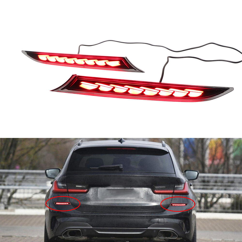 Fog Lamp Brake Light Dynamic Turn Signal Reflector for BMW G20 G28 330i 340i