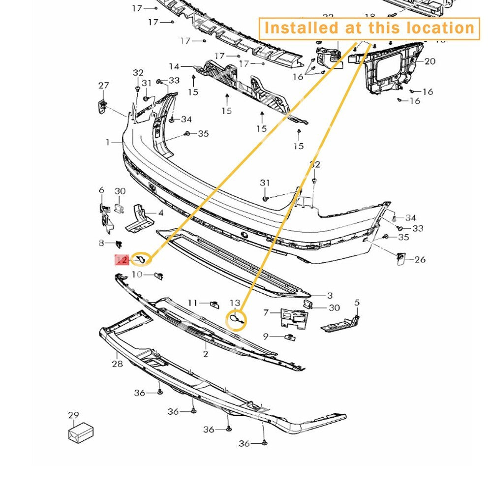Equipment Manufacturer ( ) for Bentley GA 16-19 Rear Bumper Traction Eye Glider Kit: 36A807441/442