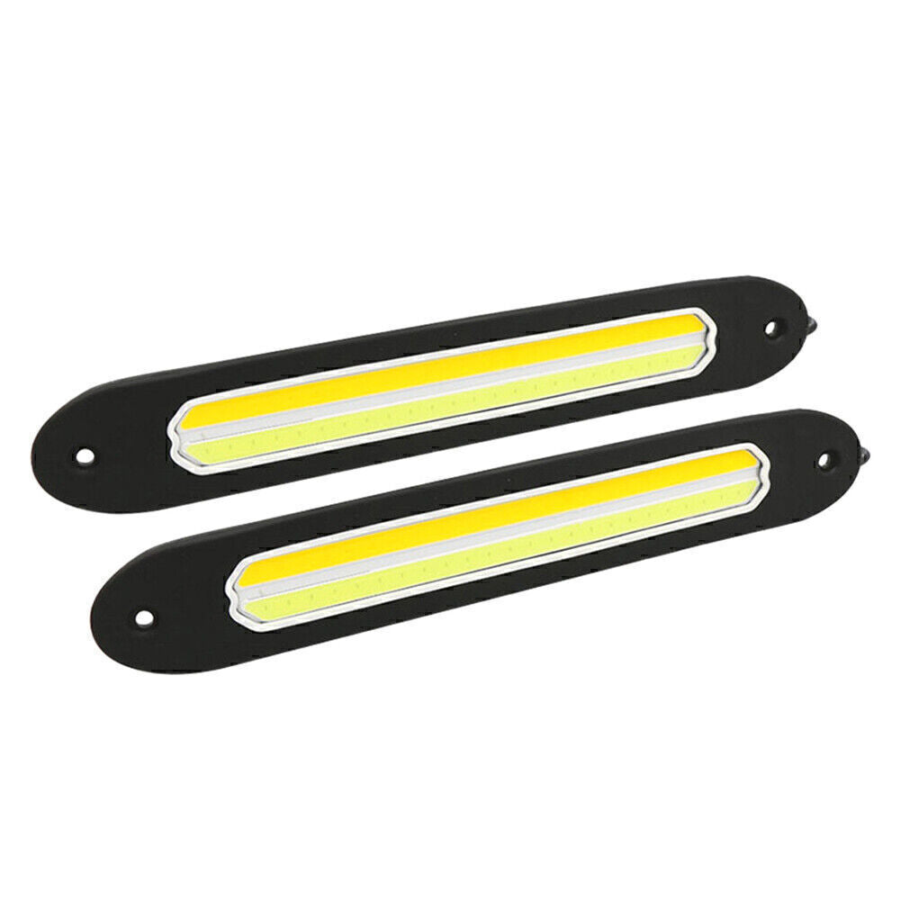 2x Car LED DRL Daytime Running Light Car Strip Driving Turn Signal White/Amber