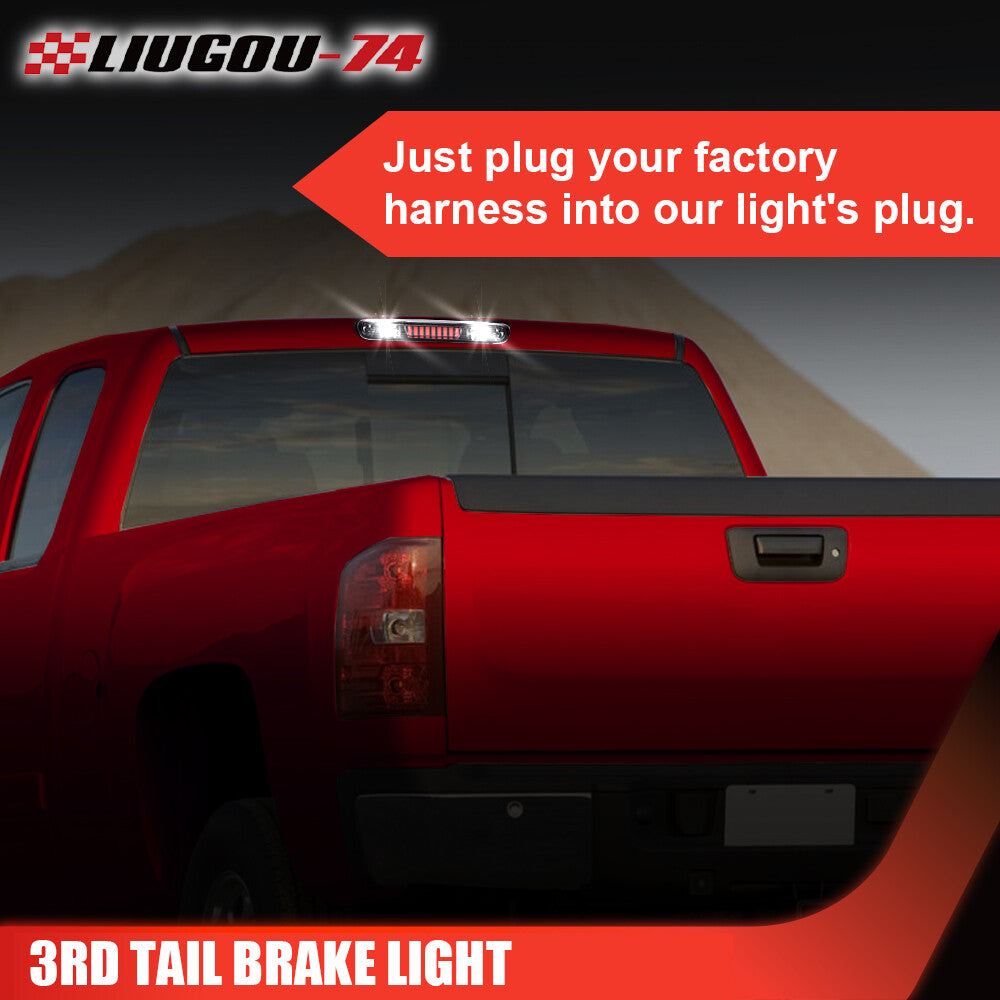 Suitable for 07-13 Silverado/ for Sierra 3D LED third taillight, cargo light, and smoke lens.