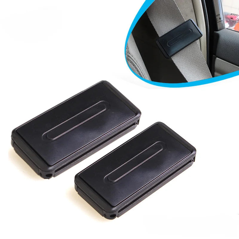 2x Black Car Safety for Seat Belt Buckle Clip Seatbelt Stopper Adjuster Fixing Clip