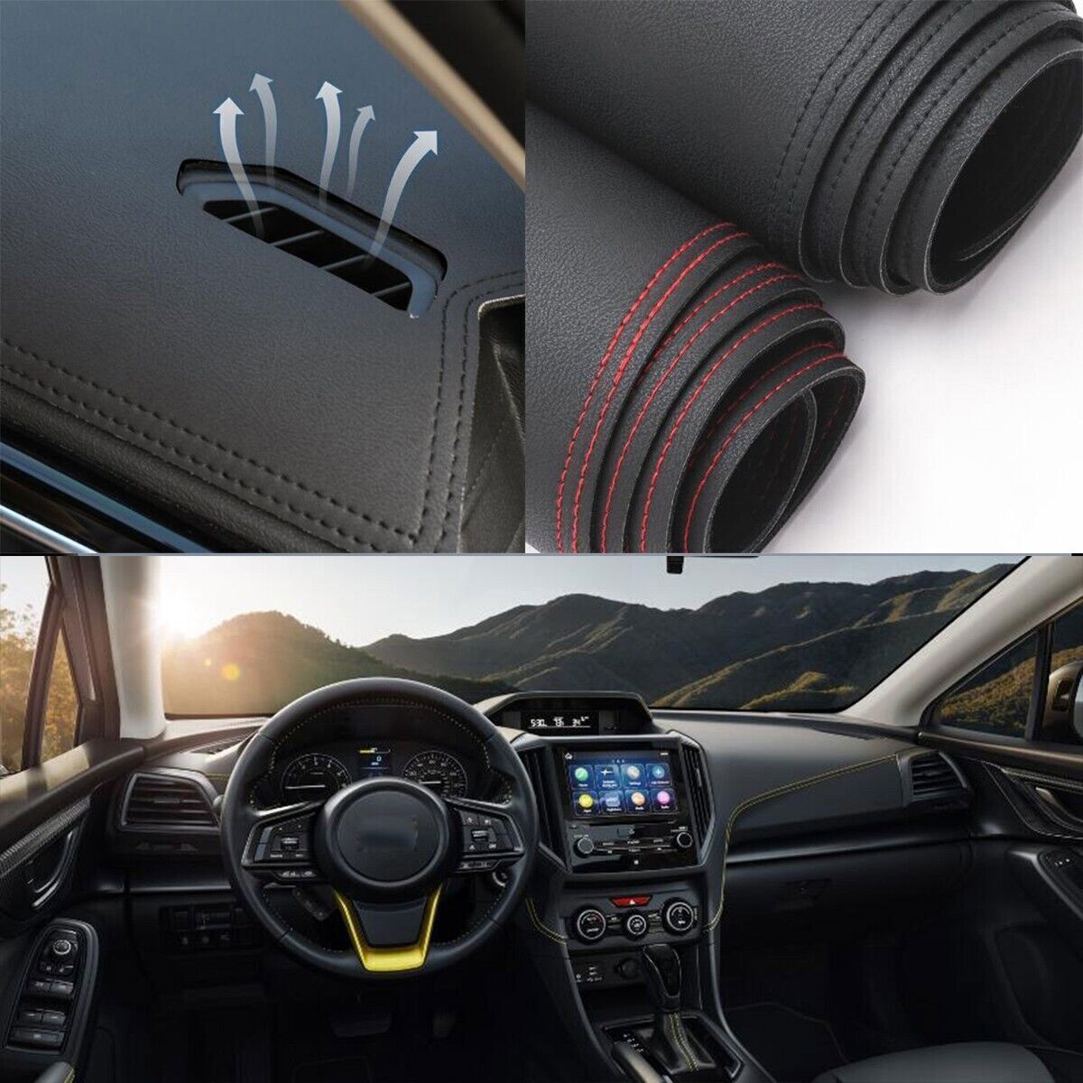 1X PU leather Dashboard Mat Non-slip DashMat Shade for Subaru Crosstrek 2018-23