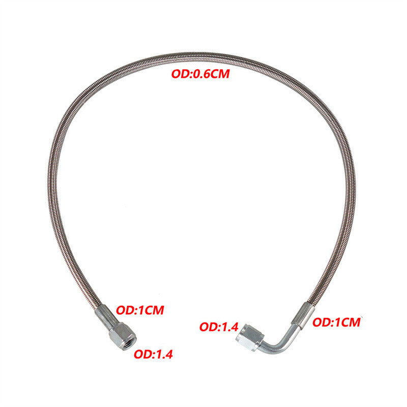 48 Turbo Oil Feed Line Stainless Braided PTFE Line 4AN 90¡ã Straight Hose End