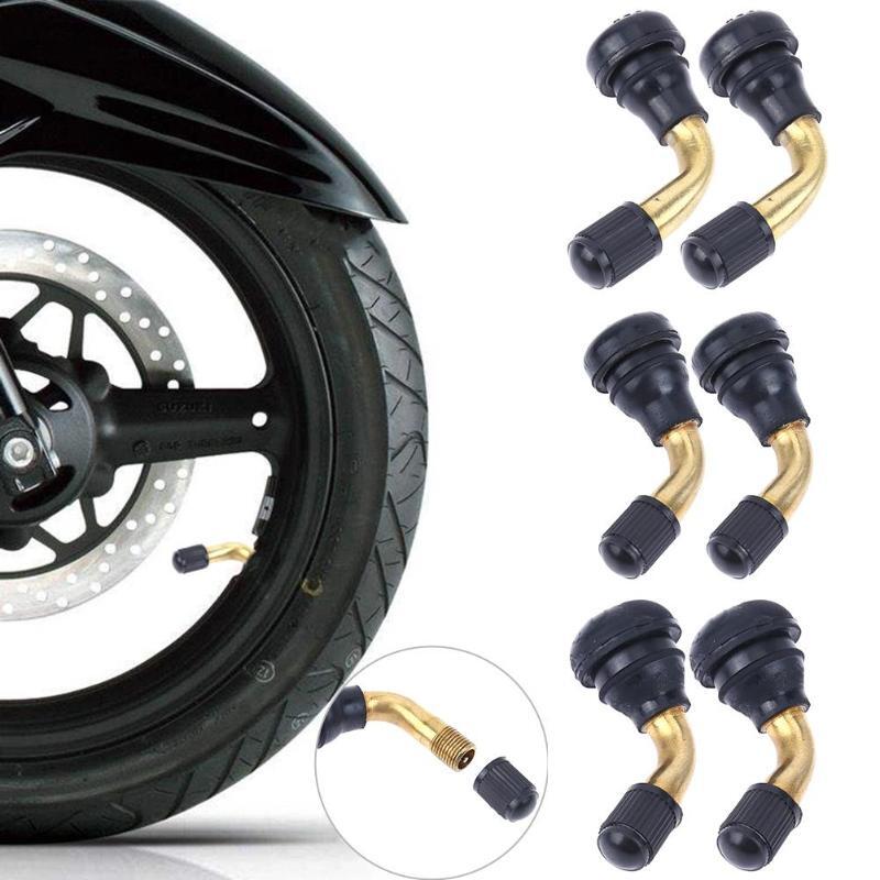 4x Bent Valve Stems Brass Metal Angle 45 Degree Tire Wheel Car Motorcycle PVR70