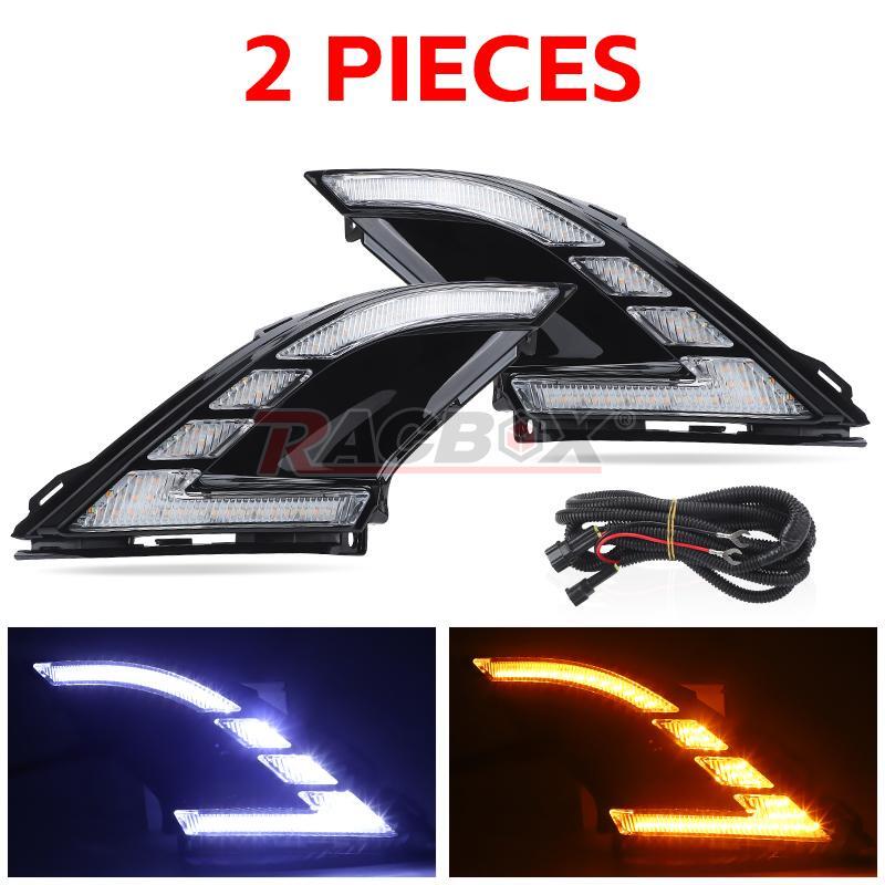 2x Front Bumper Fog Lights LED DRL for Honda Accord 2023-2024 Turn Signal Lamp
