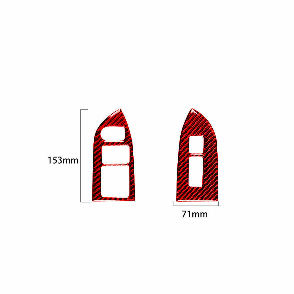 Red Carbon Fiber Window Lift Switch Button Cover for Toyota 86 for Subaru BRZ 17-19