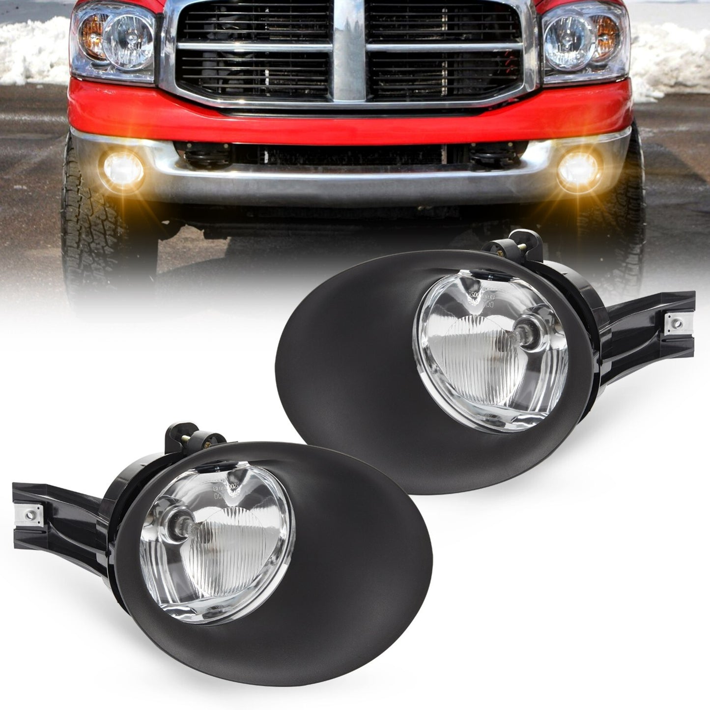 Suitable for 2002-2008 for Dodge for Ram 1500 03-09 2500 3500 fog lights, bumper lights, and driving lights.