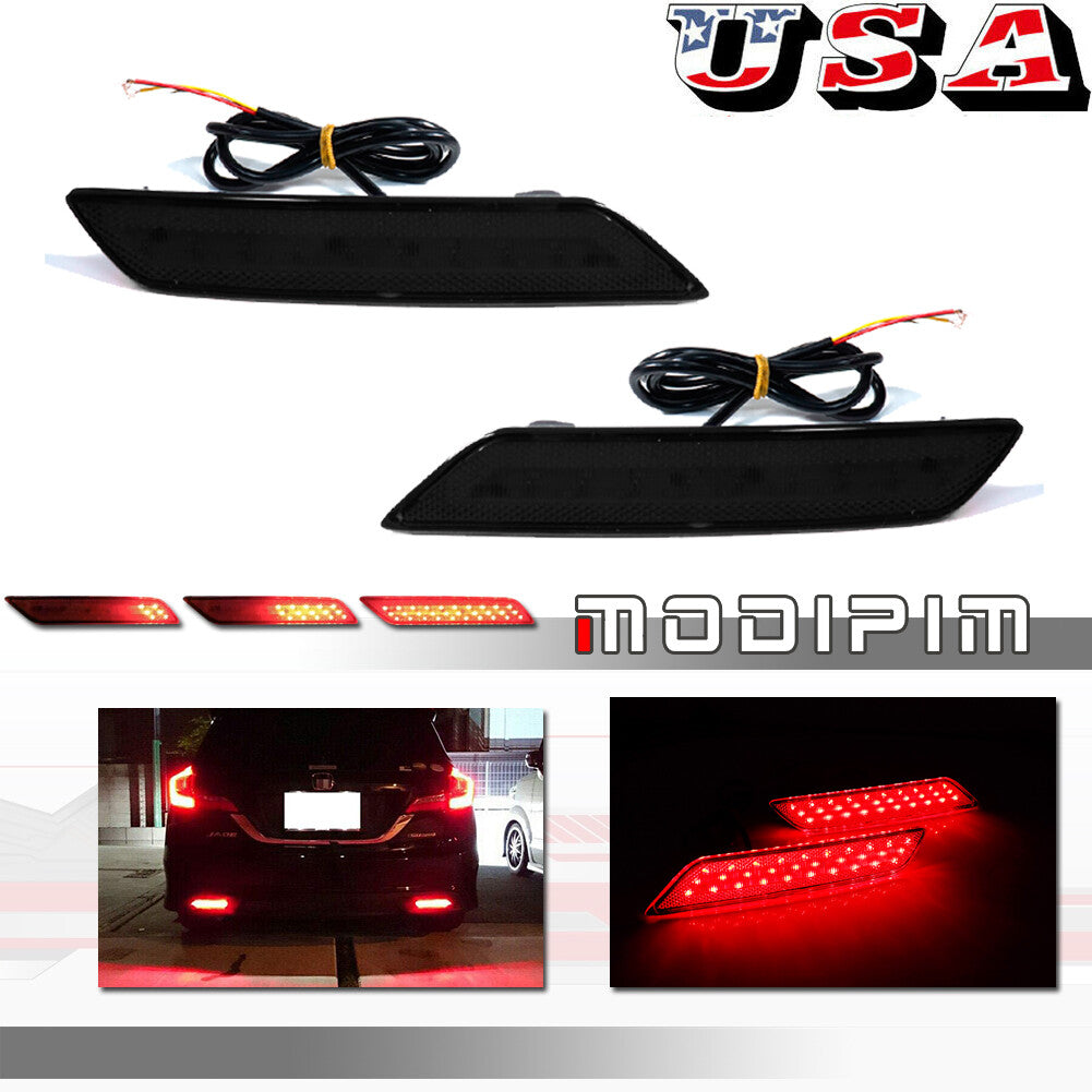 Black lens bumper reflector 60-SMD LED marker light for 13-15 for Honda for Civic sedan