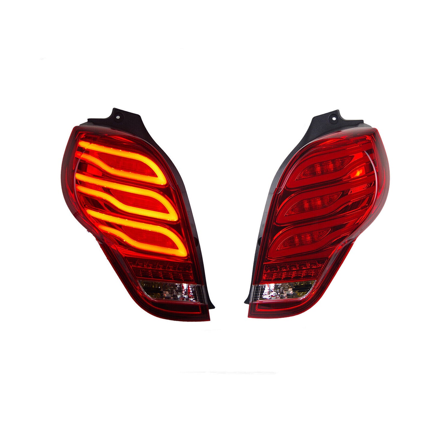 Paired taillight assembly for Chevrolet Spark 2011-2014 LED taillights in red.