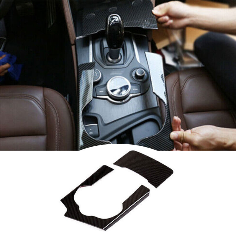 for Alfa Romeo for Stelvio 17-19 Carbon Fiber Central Console Gear Shift Cover Trim