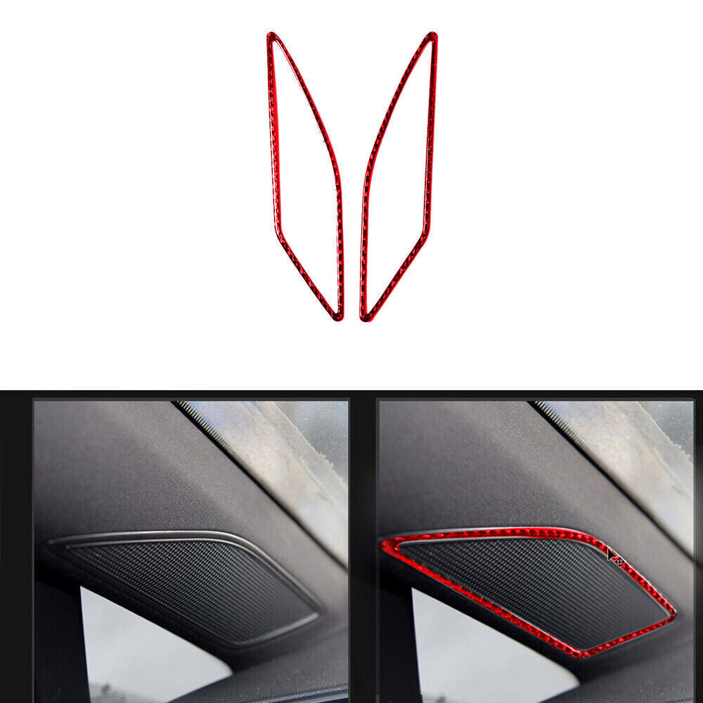 Red Carbon Fibre A Pillar Breather Outlet Trim for VW for Golf MK7 2014-2019