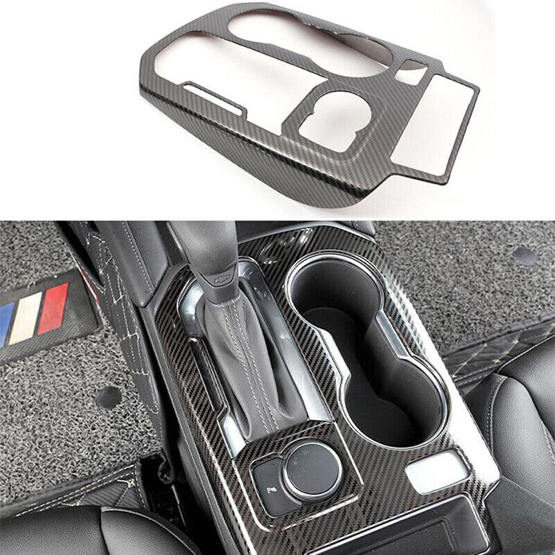 for Chevy Blazer 2019-2022 Carbon Fiber Steel Inner Gear Shift Box Panel Cover