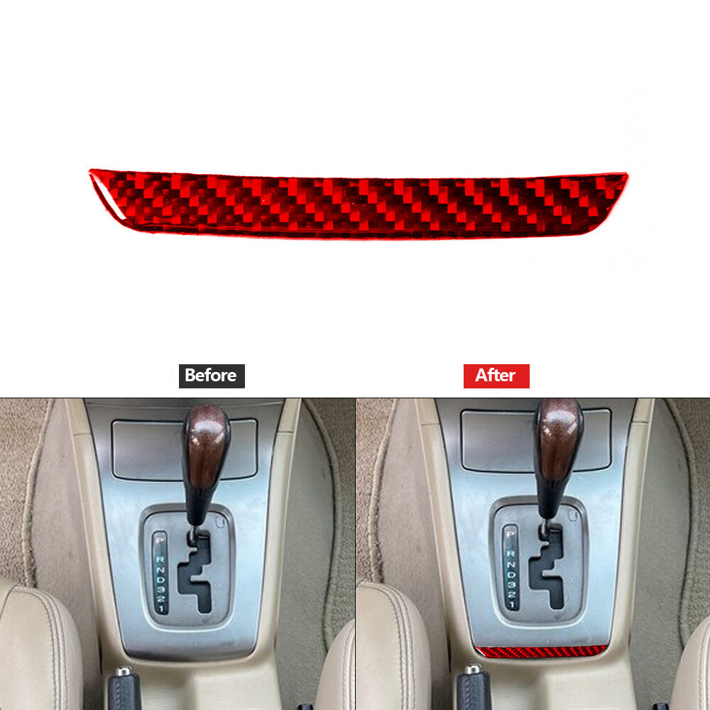 Red Carbon Fiber Gear Shift Panel Below Frame Cover for Subaru Forester 2005-08