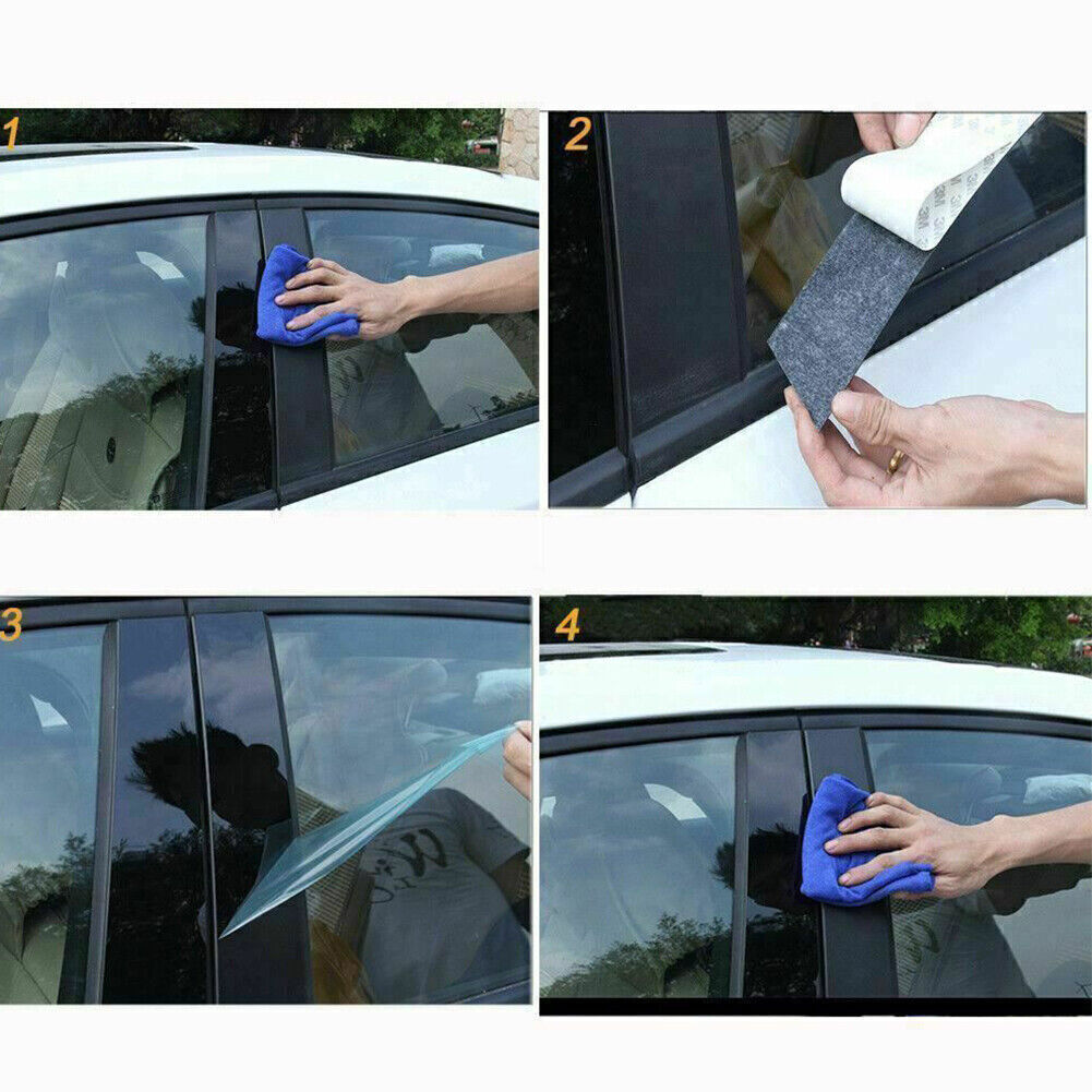 for Mitsubishi Lancer 2008-17 Piano Black Pillar Posts Door Window Molding Strip