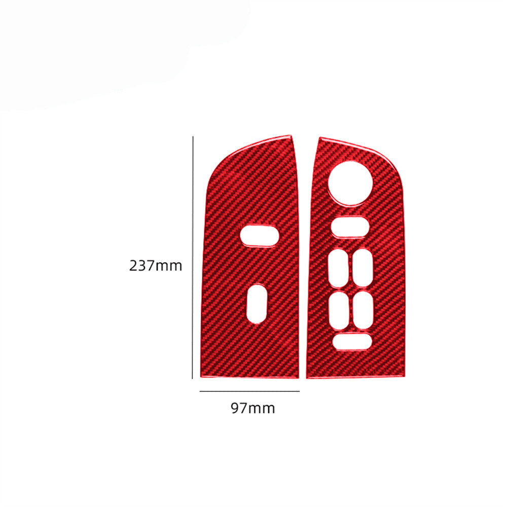 Red Carbon Fiber Front Door Control Panel Trim Cover for Ford F150 2004-2008
