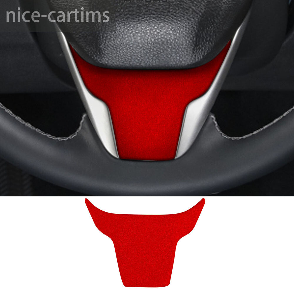 Suede Wine Red Steering Wheel Lower Chin Panel Cover Fit for Honda for Civic 2016-21