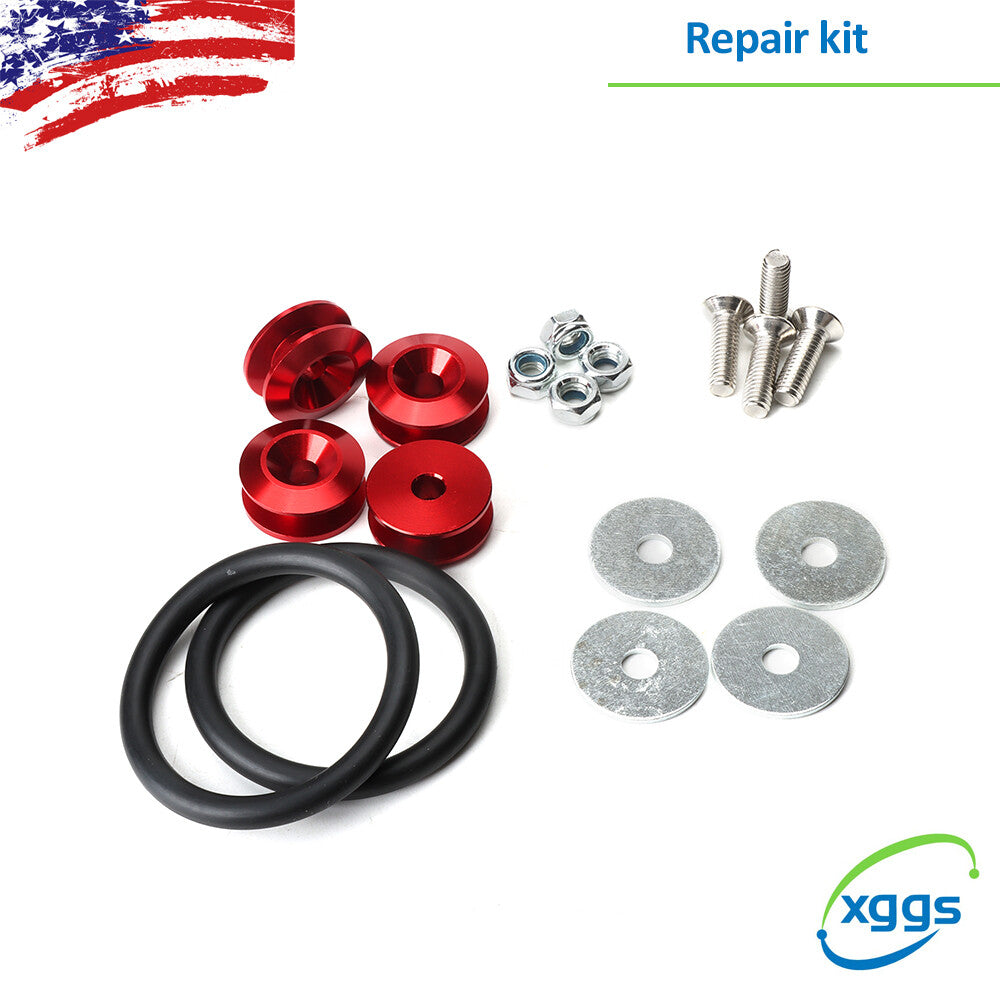 1 KIT Car RED Bumper Quick Release Bumper Fastener Trunk Fender Clip Kit 18pcs
