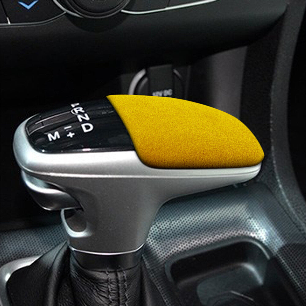 Suede Yellow Inner Gear Shift Knob Cover for Dodge for Challenger / Charger 2015-23