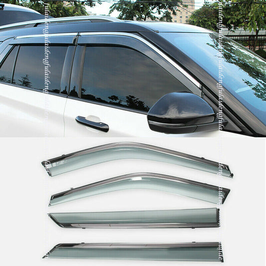 4P for Ford Explorer 2020-2022 Car Window Sun Vent Visor Rain Guards Shield Trim