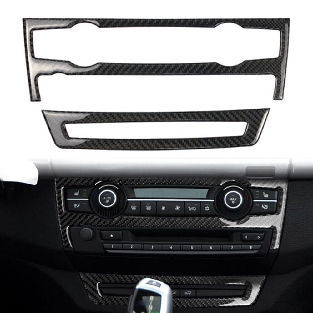 Fit for BMW E70 X5 E71x6 08-13 Carbon Fiber Middle Air Vent Switch Panel Cover Trim