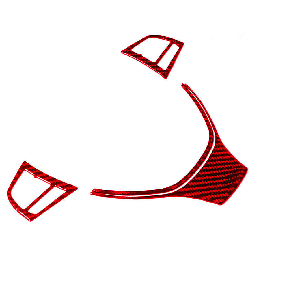 4X Red Carbon Fiber Steering Wheel Cover Trim for BMW 6Series F12 F13 2011-2018