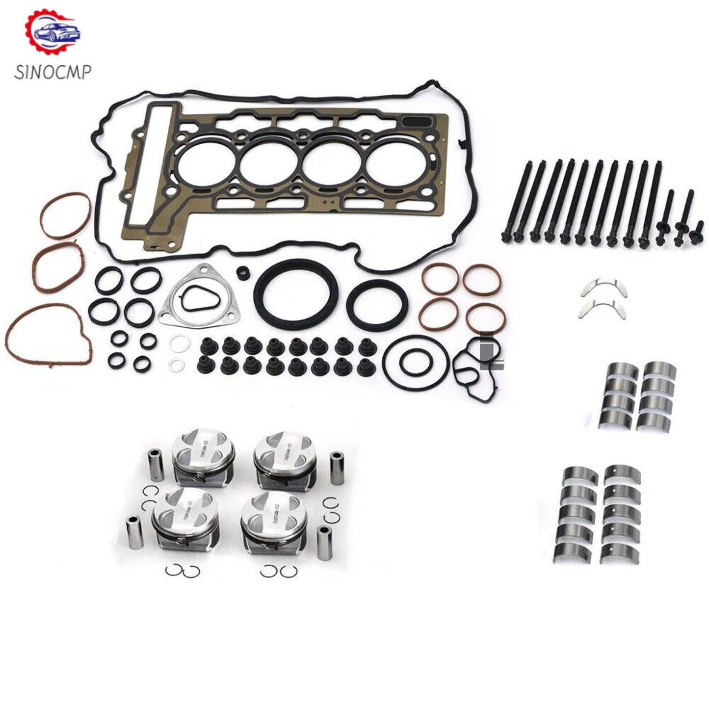 Engine Overhaul Rebuild Pistons Kit Main Bearings SetCrankshaft for Mini Cooper