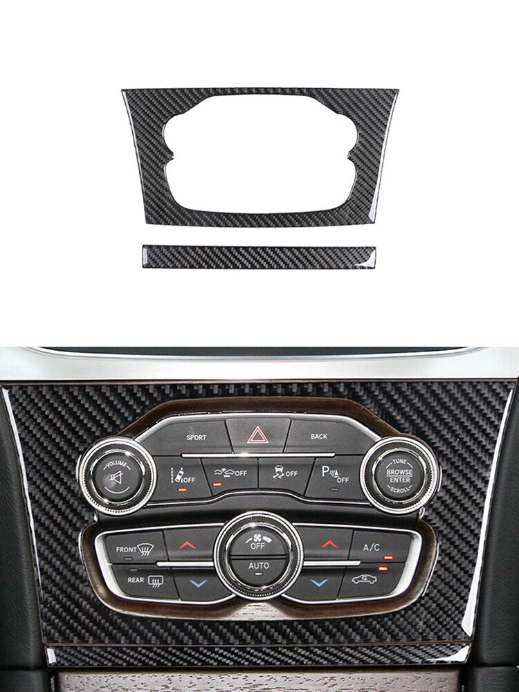 Central Control Cover Trim Panel Carbon Fiber Stiker for Chrysler 300 2015-2017
