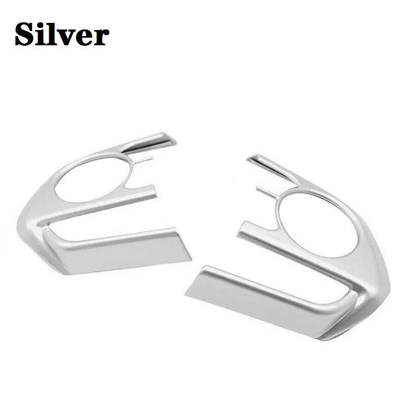 1 Pair Silver Steering Wheel Button Cover Trim For 2019-23 for Toyota Venza Harrier