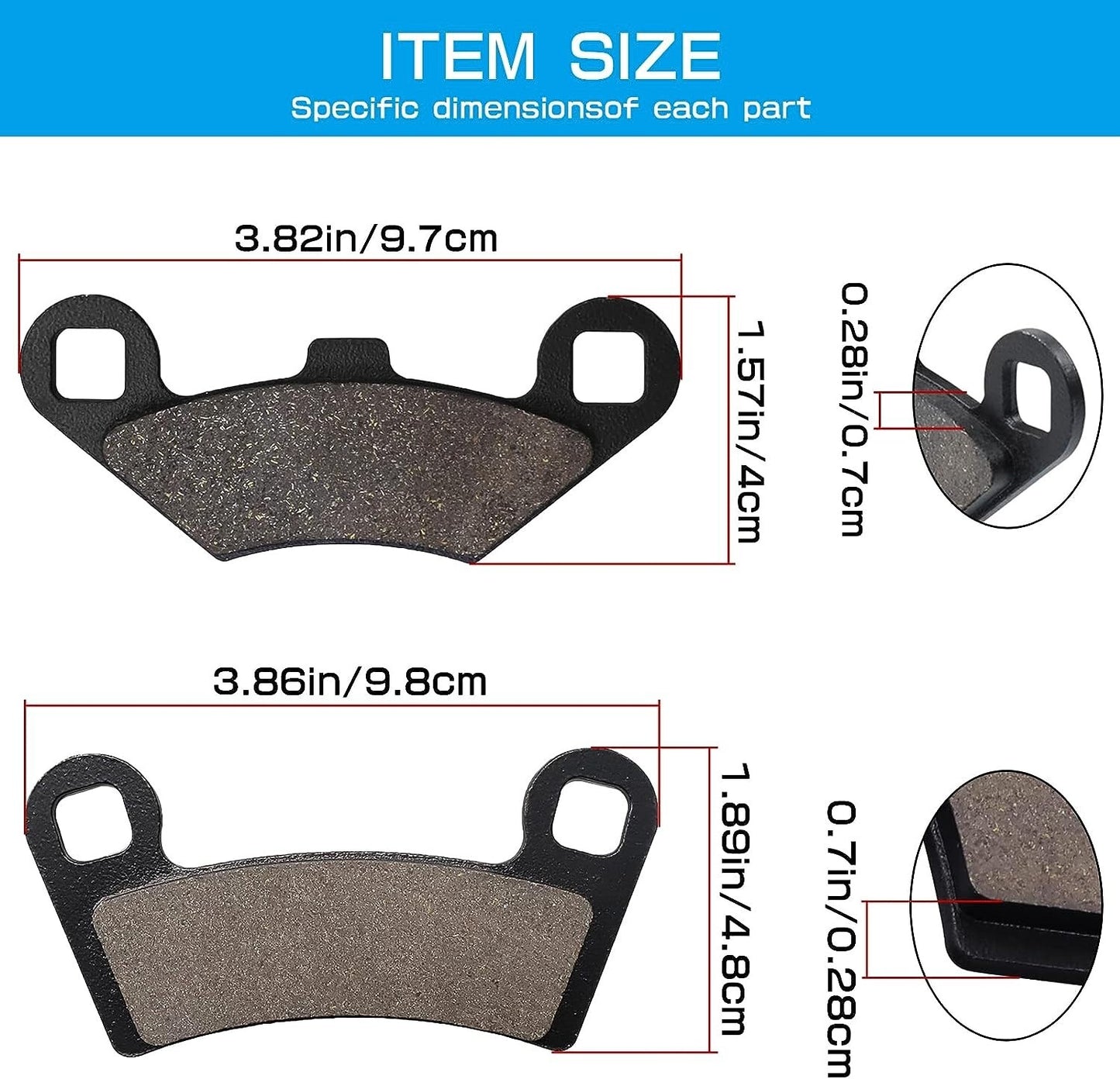 Brake Pads for Polaris RZR 800 2008-2014 RZR S 800 800S 2009-2014 RZR 570 12-15