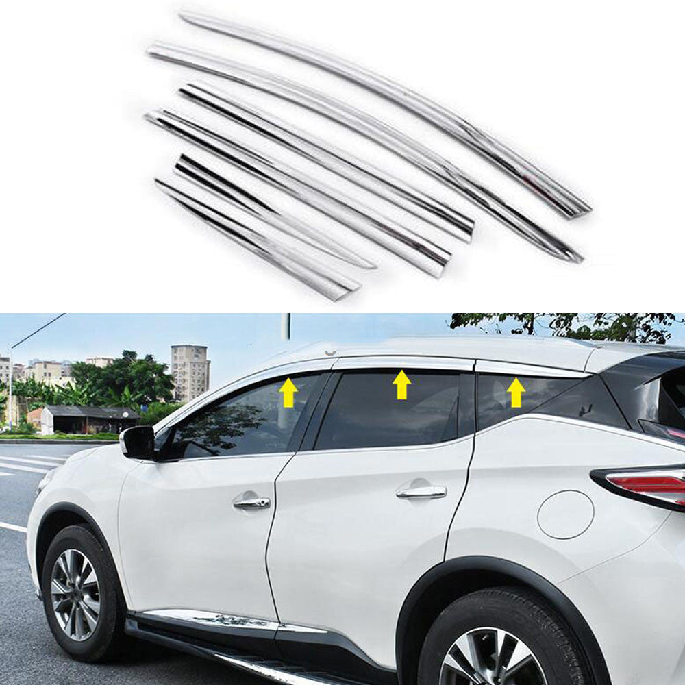 for Nissan Murano 2015-2021 Chrome Window Visor Vent Shades Sun Rain Guard
