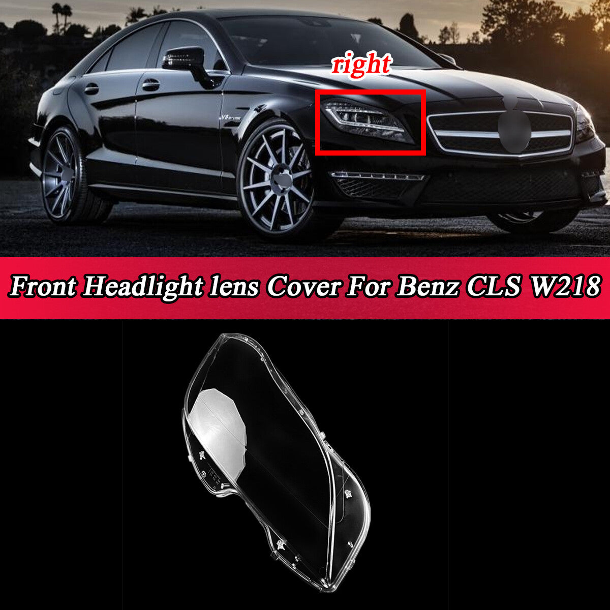 Right Headlight Lens Cover Lamp Shell for Mercedes-benz CLS W218 10-14 Facelift
