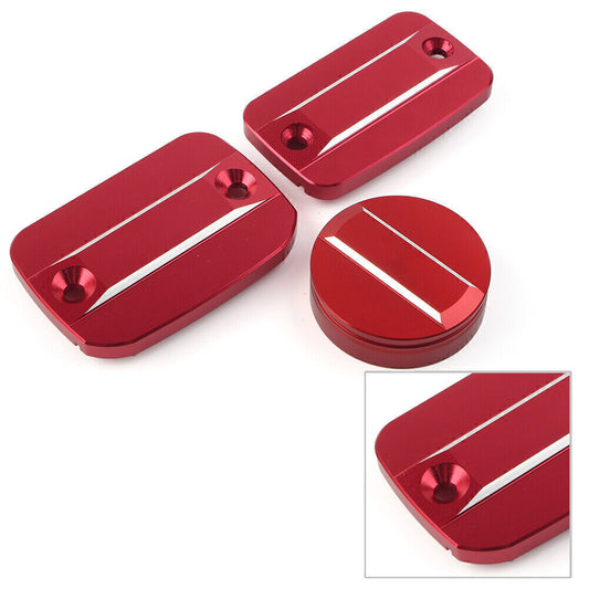 Front Brake Clutch Fluid Reservoir Cap Rear Brake Cover For Scrambler 1100 RED