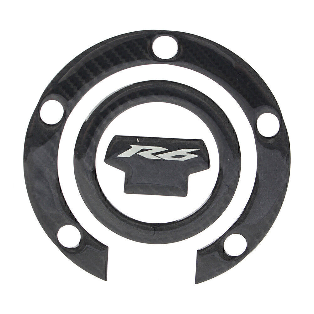 Fit for Yamaha YZF R6 2006-2017 Fuel Cap Cover Gel Protector Pad Carbon Fiber Look