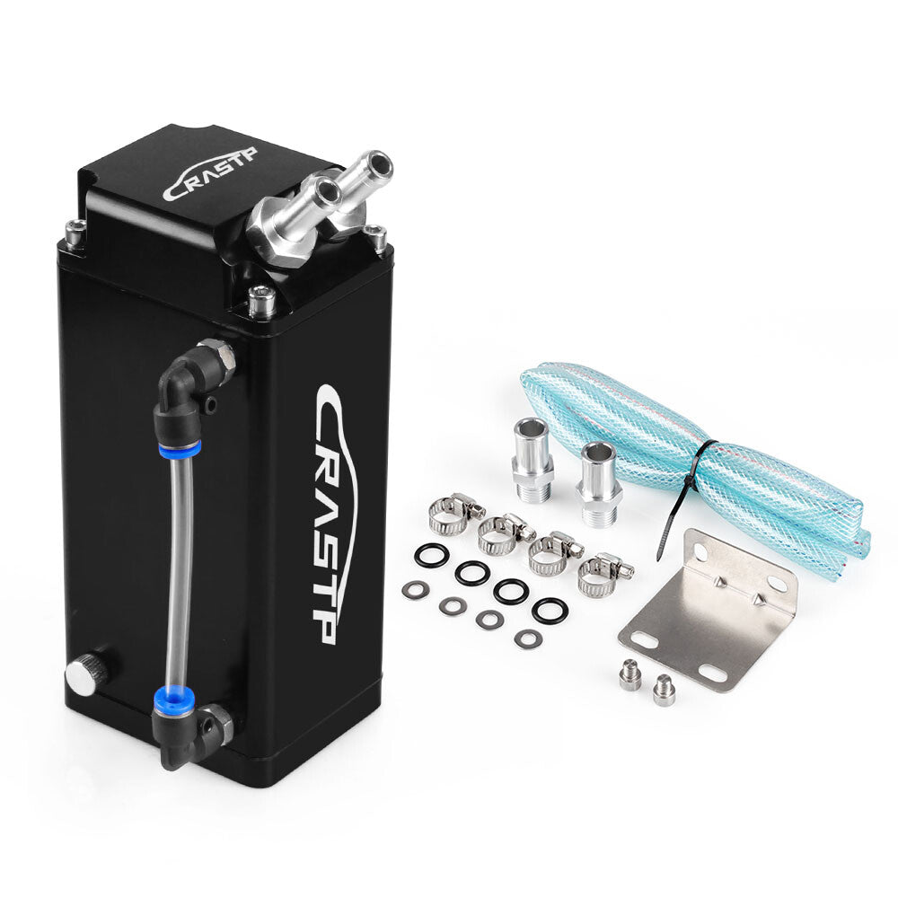 Square Shape Engine Oil Catch Can Tank Reservoir Breather Fuel Tank Black
