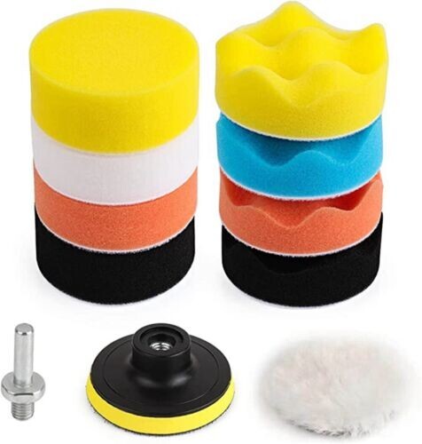 11pcs 7Inch Car Buffing Pads Polishing for Drill Sponge Kit Waxing Foam Polisher