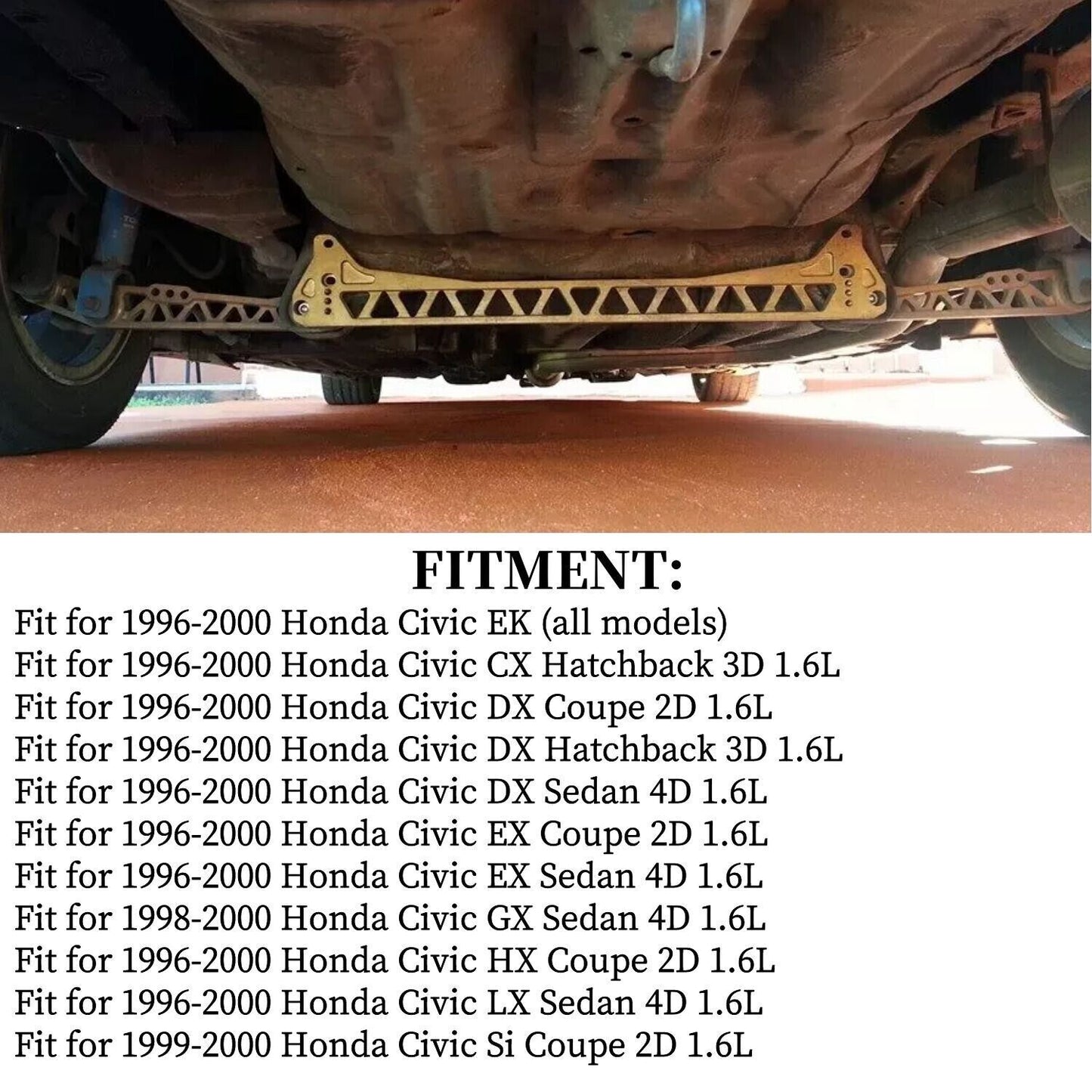 Billet Rear Lower Control Arm + Subframe Brace for 96-00 for Honda for Civic EK