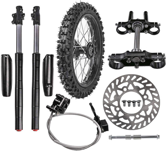 60/100-14 Front tire rim + front fork three-tree brake assembly CRF50 70