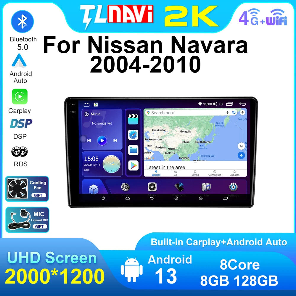 for Nissan Navara D40 2004-2010 Android Auto Carplay Car Radio GPS Stereo Player
