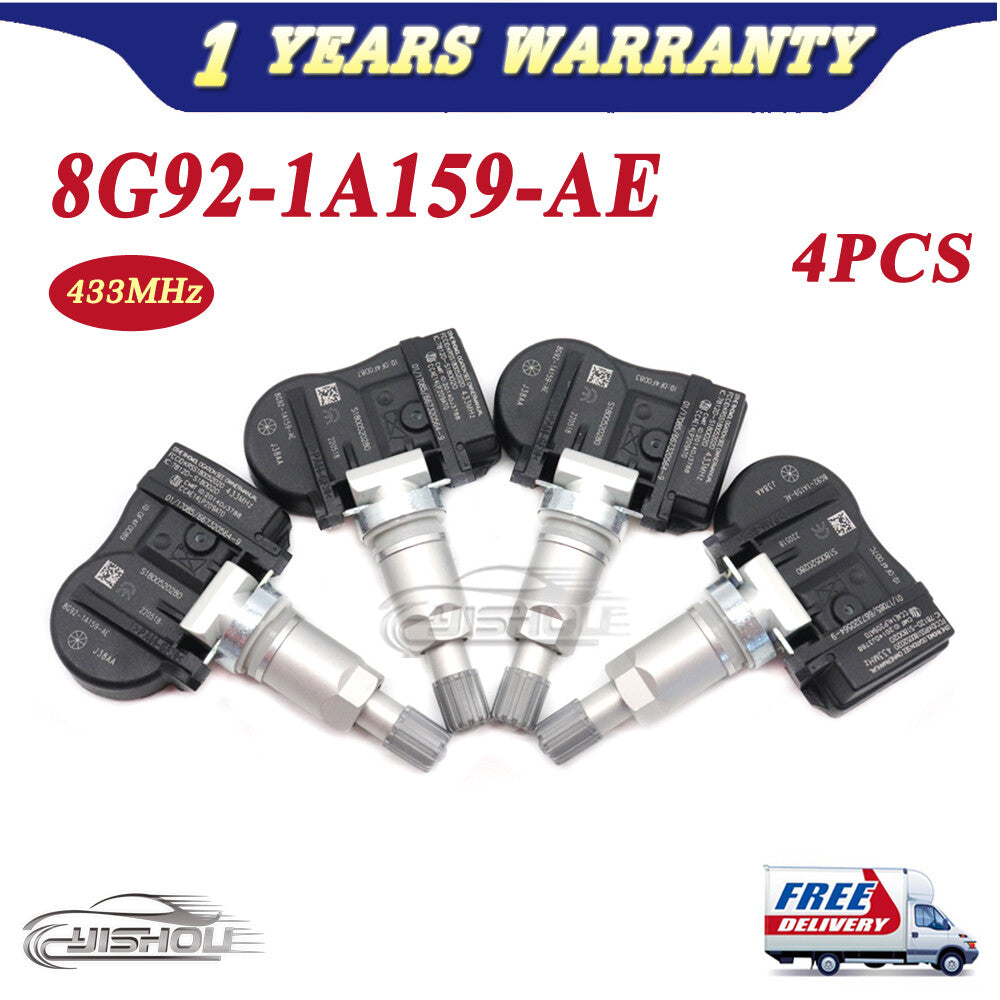 8G92-1A159-AE 4PCS TPMS TIRE PRESSURE SENSOR for Volvo S60 S80 V60 XC70 433MHz