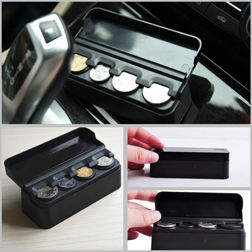 Car Coins Loose change Storage Box Wallet Piggy Bank Holder Organizer